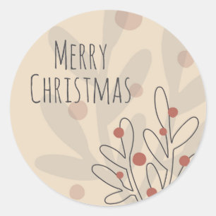 Adesivo Redondo Arranjo floral de inverno, férias de natal