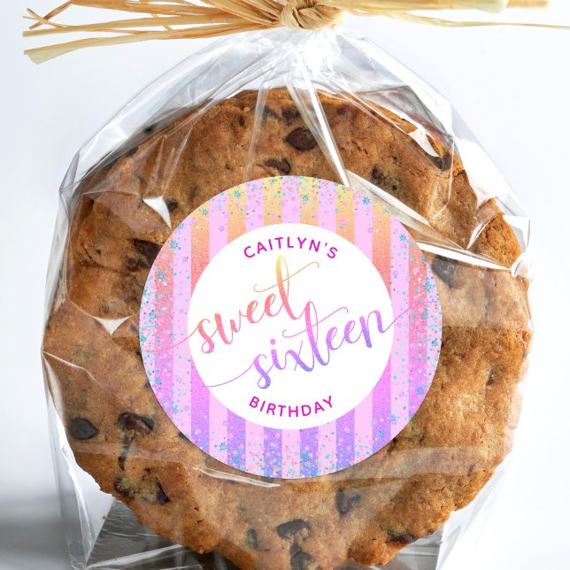 Adesivo Redondo Arranjo mbre do arco-íris de 16 anos (Criador carregado)