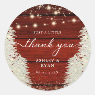 Adesivo Redondo Arranjo Rústico De Palhas De Madeira Obrigado