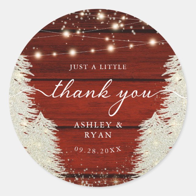 Adesivo Redondo Arranjo Rústico De Palhas De Madeira Obrigado (Frente)