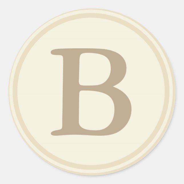 Adesivo Redondo Arredondar selos de envelopes com monograma - Crem (Frente)