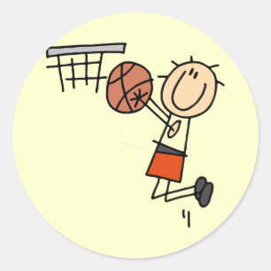 Adesivo Redondo Arremesso de Basquete - Camisetas e Presentes Lara