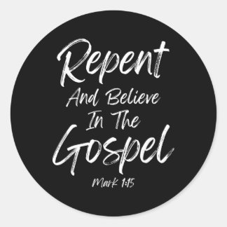 Adesivo Redondo Arrependa-se e Acredite no Evangelho Quaresma Quar