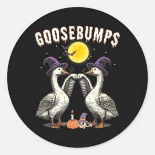Adesivo Redondo Arrepios de Ganso Goosebumps Ganso Engraçado Soco