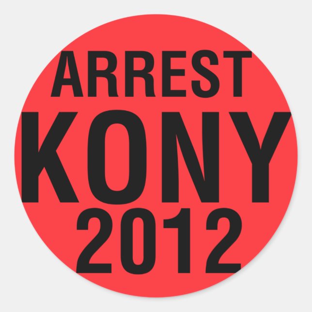 Adesivo Redondo Arrest KONY 2012 round Sticker (Frente)