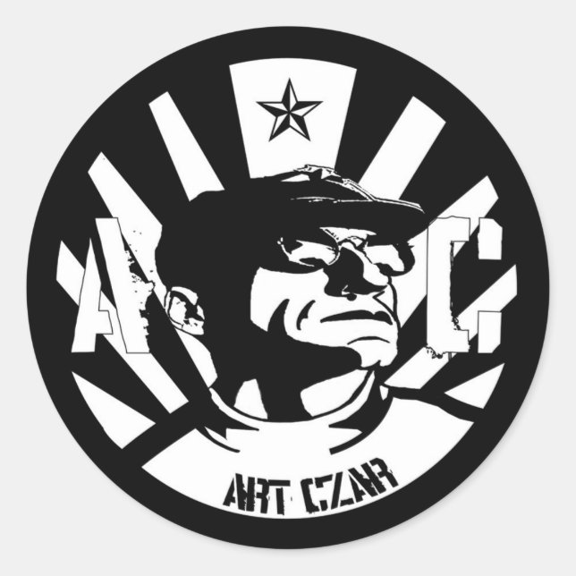 Adesivo Redondo Art Czar - Da Man - Round Sticker (Frente)