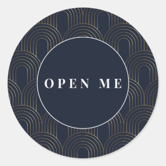 Adesivo Redondo Art Deco Arches | Elegant "Open Me"