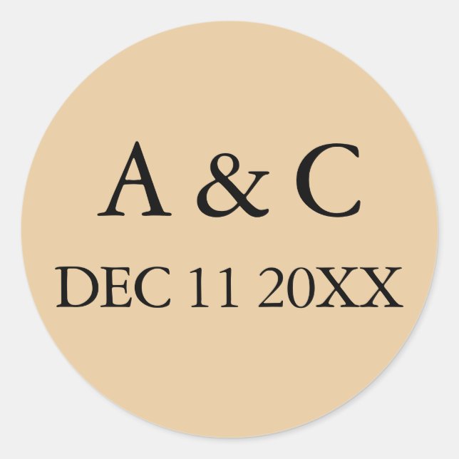 Adesivo Redondo Art Deco Elegant Wedding (Frente)