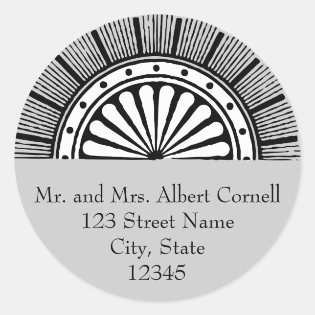 Adesivo Redondo Art Deco Envelope Selo (Frente)