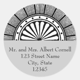 Adesivo Redondo Art Deco Envelope Selo