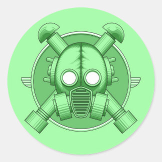 Adesivo Redondo Art Deco Gasmask Green