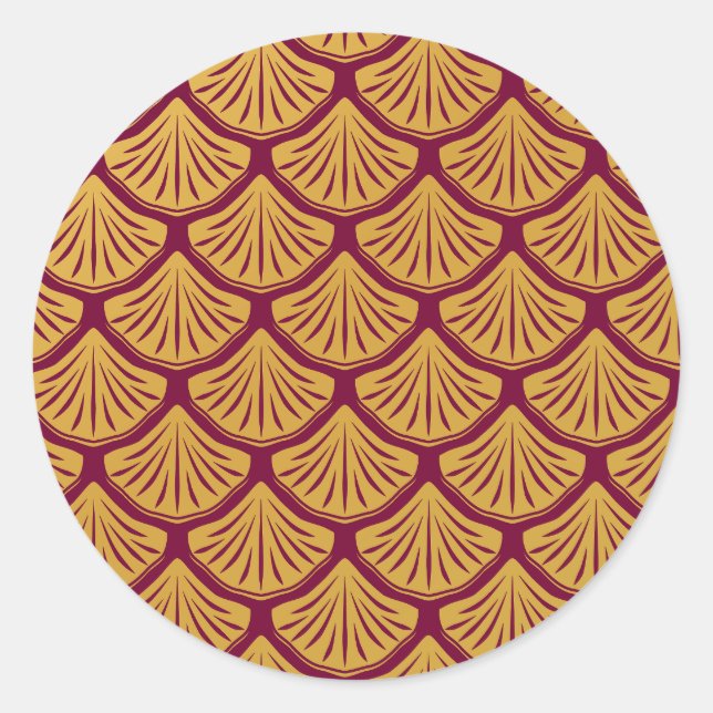 Adesivo Redondo Art Deco Scales da Sereia - Magenta (Frente)