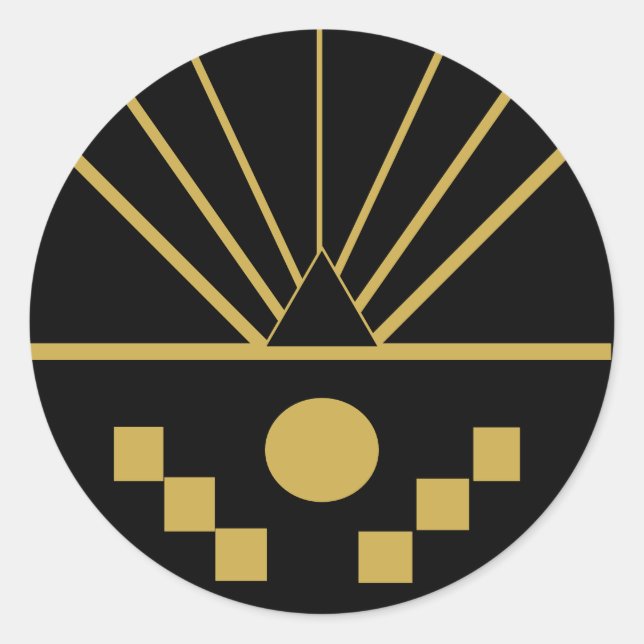Adesivo Redondo Art Deco Sunrise Em Alivio (Frente)