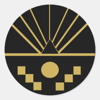 Adesivo Redondo Art Deco Sunrise Em Alivio