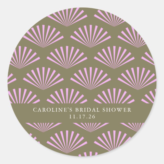 Adesivo Redondo Art Deco Ventiladores Olive and Lilic Chá de panel (Frente)