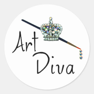 Adesivo Redondo "Art Diva" Stickers