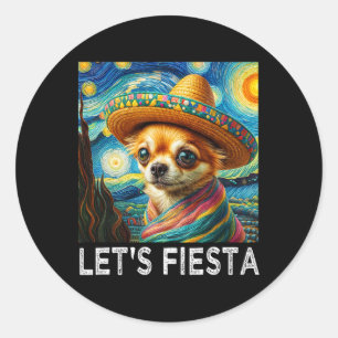 Adesivo Redondo Art Dog Cinco De Mayo Fiesta Family Matching Group