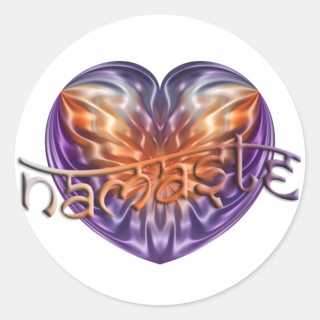 Adesivo Redondo ART Heart NAMASTE (Frente)