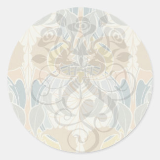 Adesivo Redondo art nouveau bold flora design