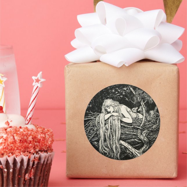 Adesivo Redondo Art Nouveau Clássico Redondo (Festa)