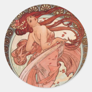Adesivo Redondo Art Nouveau - Dança