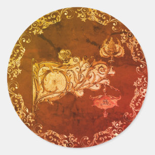 Adesivo Redondo Art nouveau fall scone e teia