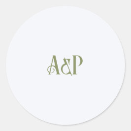 Adesivo Redondo Art Nouveau Floral Wedding Green