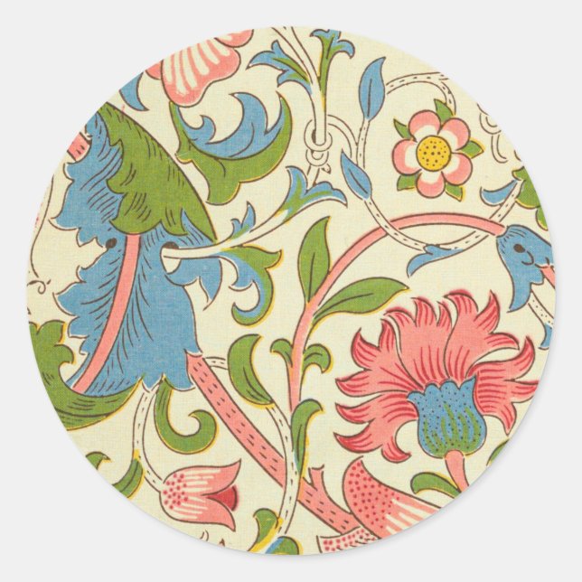 Adesivo Redondo Art nouveau lodden pattern - William Morris (Frente)