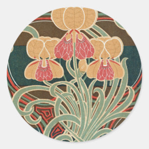 Adesivo Redondo Art Nouveau Padrão nº 4 em Emporio Moffa