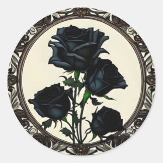 Adesivo Redondo Art Nouveau Rosa Floral Design