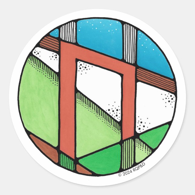 Adesivo Redondo Art Nouveau Rune Uruz - FORÇA (Frente)