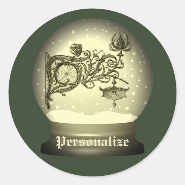 Adesivo Redondo Art nouveau snow globe anton seder elegant (Frente)