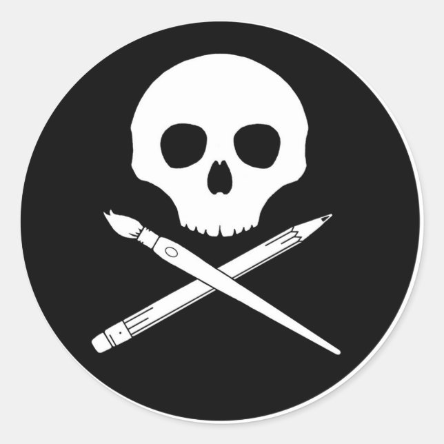 Adesivo Redondo Art Skull (Frente)
