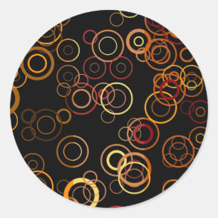Adesivo Redondo Arte abstracta colorida retro 3 do anos 50