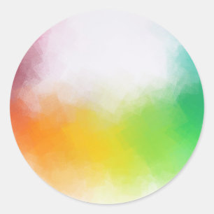 Adesivo Redondo Arte abstrata colorida modelo em branco amarelo la