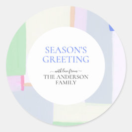 Adesivo Redondo Arte abstrata Feliz Natal Presente de Natal Clássi