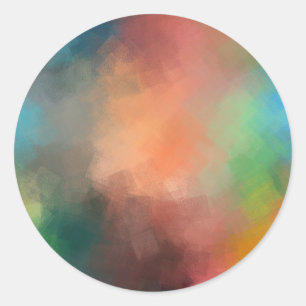 Adesivo Redondo Arte abstrata moderna personalizada Modelo em bran