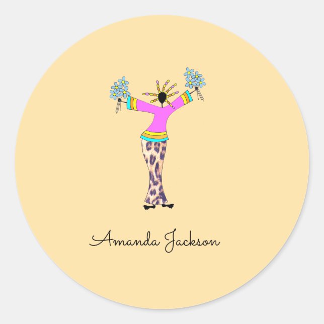 Adesivo Redondo Arte africana, incrível Lady iPhone / iPad case (Frente)