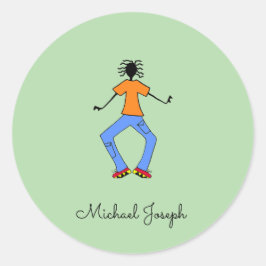 Adesivo Redondo Arte Africana, Mestre Dançarino