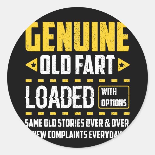 Adesivo Redondo Arte Antigo Genuína Carregada Com Opções Antigo (Frente)