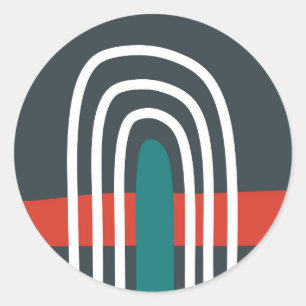 Adesivo Redondo Arte arco-íris, abstrato boho design