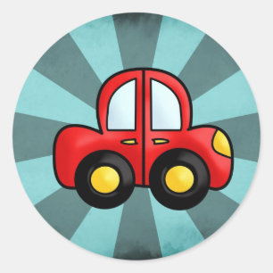 Adesivo Redondo Arte Automobilística Clássica Impressão Automotiva