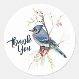 Adesivo Redondo Arte Blue Jay Bird