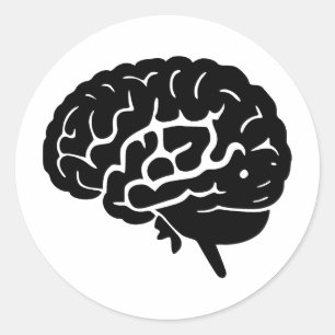 Adesivo Redondo Arte cerebral elegante em estilo minimalista