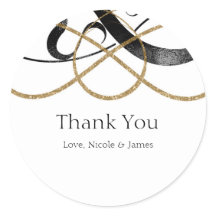 Arte Chic Elegante Preto e Dourado Favor de Casame