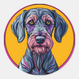 Adesivo Redondo Arte Colorida Dinâmica de Animais de Estimação – P