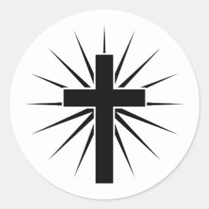 Adesivo Redondo Arte Cristã Cruz Crucifixo 