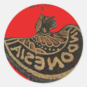 Adesivo Redondo Arte Cultural De Fantoche Sombra Indonésia