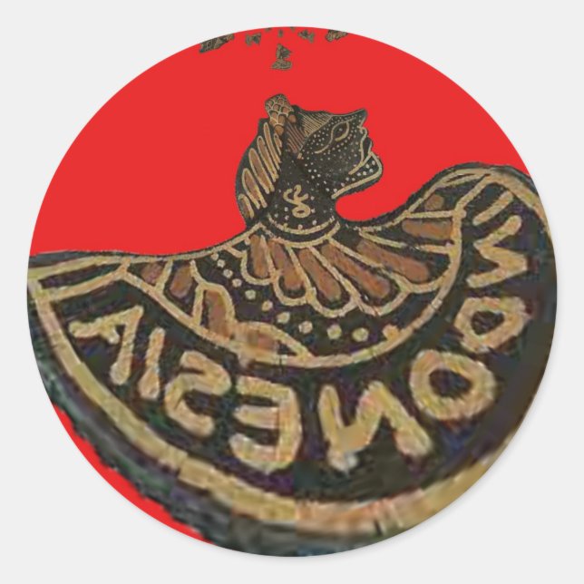 Adesivo Redondo Arte Cultural De Fantoche Sombra Indonésia (Frente)