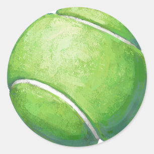 Adesivo Redondo Arte da bola de tênis